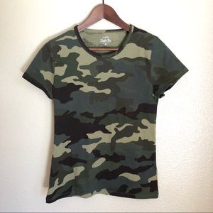 J. Crew Basic Camo Studio Crew Neck Tee